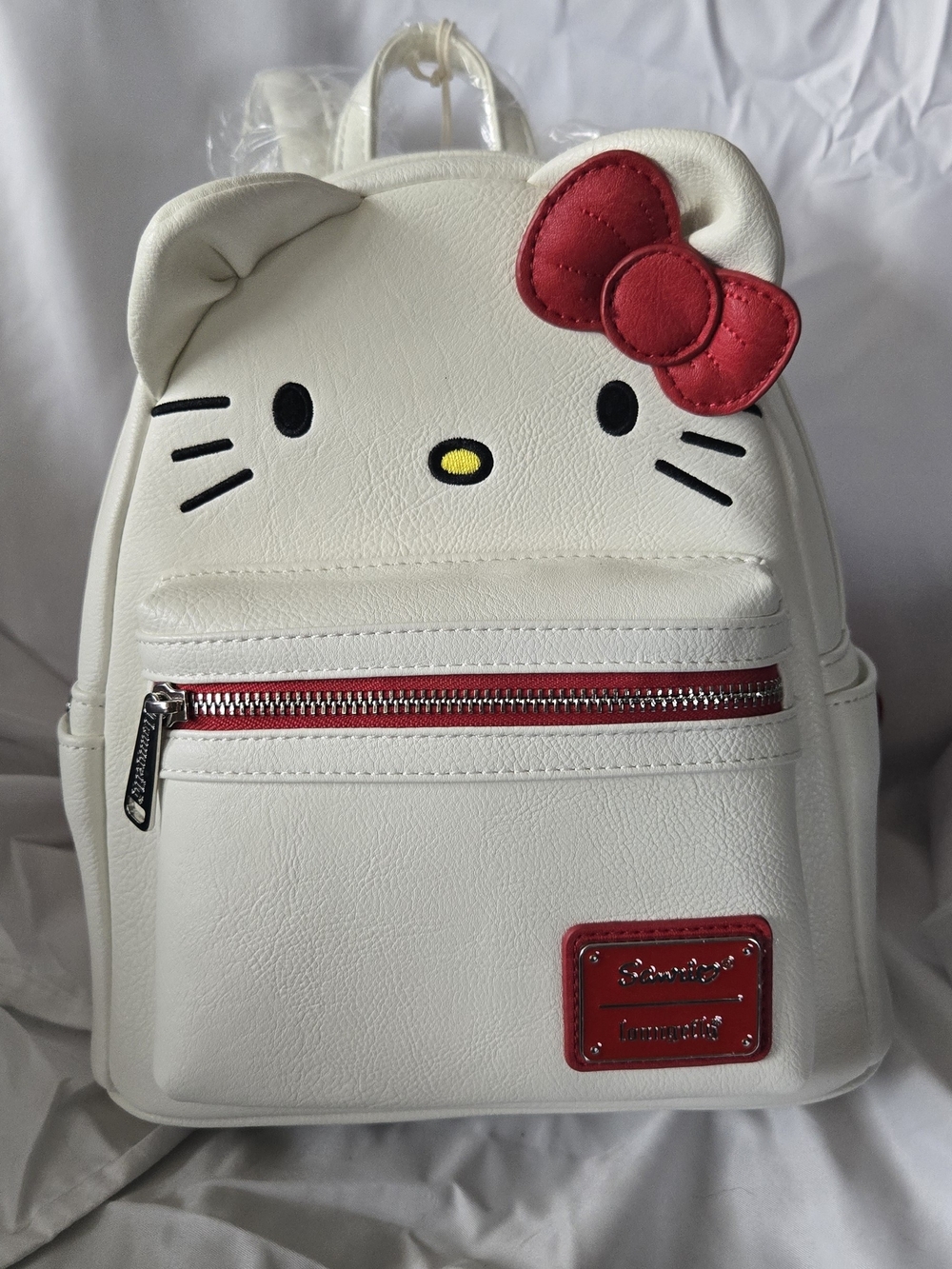 Sanrio White Hello Kitty Mini Backpack with Red Bow